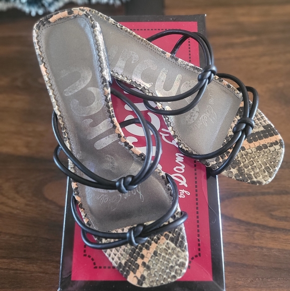 Circus by Sam Edelman Snake Print Heel Sandals Size 8 - Picture 7 of 9